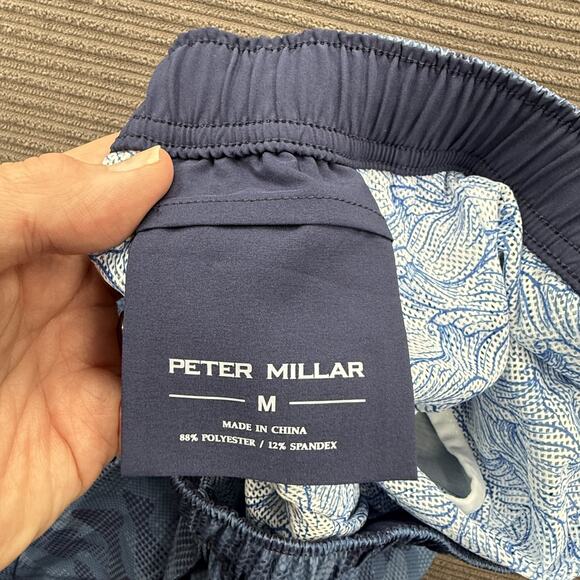 Peter Millar Swim Shorts Mens Medium Blue Camo Stretch Trunks Swimwear Boardwalk - Picture 3 of 7